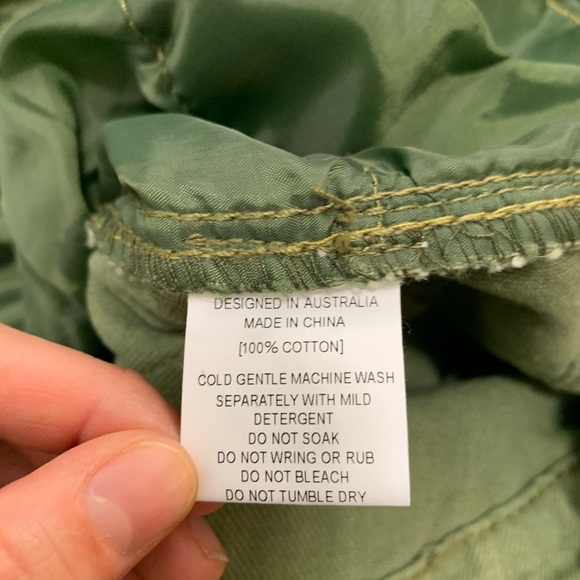 PAPER HEART Olive Denim Distressed Skinny Overalls - Picture 14 of 16